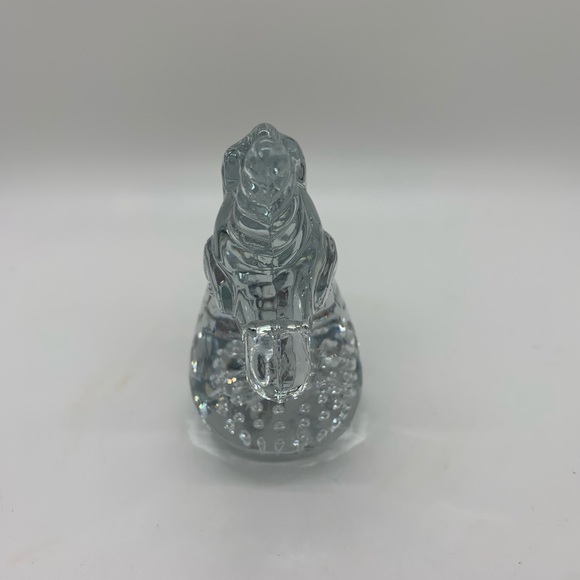 Blown Glass Unicorn Clear Glass Art Figurine Paperweight - Picture 2 of 9